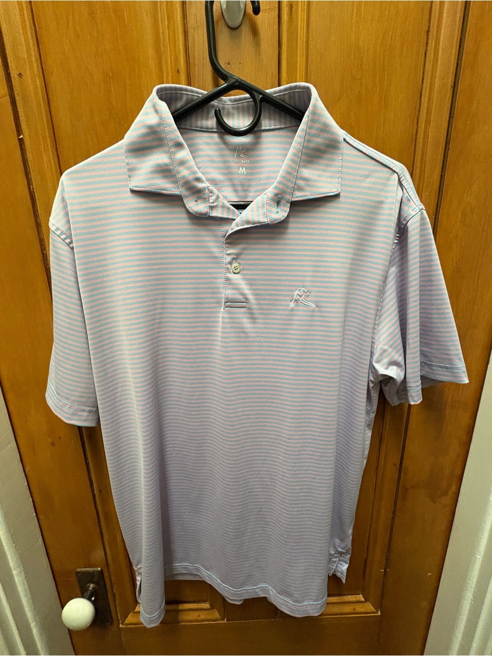 Rhoback Men's Lavender Striped Performance Polo